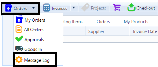 How to view the integrated orders error message log
