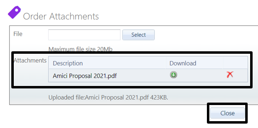 How to add attachments to a purchase order that the supplier will see