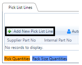 How to create a pick list from scratch